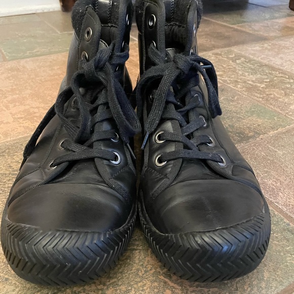 Mens black leather sneaker boots - Picture 2 of 6